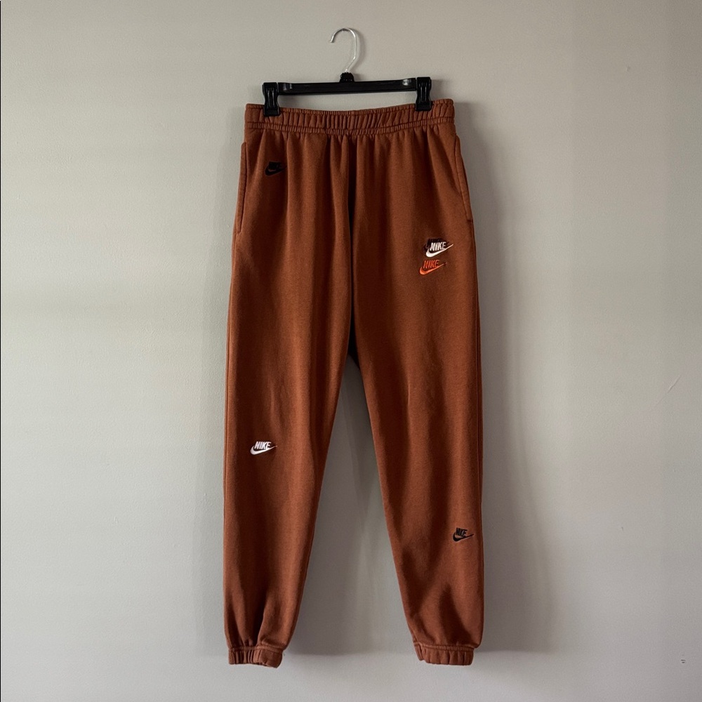 Nike Rust Sweatpants with Logo Details